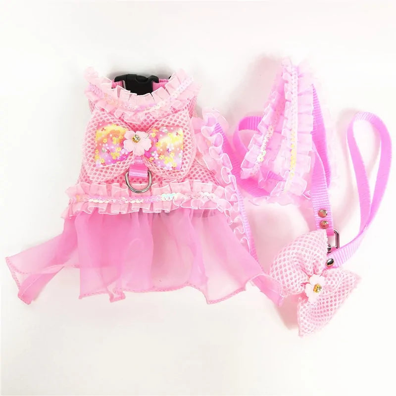 Princess Dog Dress Harness and Leash Set sold by Poopy and Poops General Pet Store poppyandpoops.ca