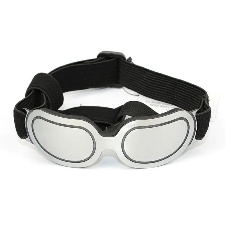 UV Protection Dog Sunglasses Silver 17-24 Centimeter sold by Poopy and Poops General Pet Store poppyandpoops.ca