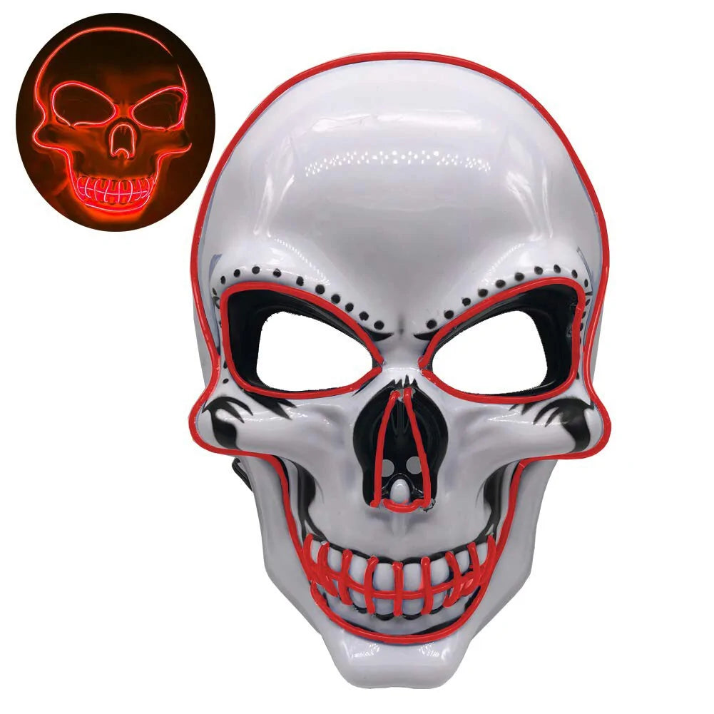 LED Skeleton Halloween Mask Orange sold by Poopy and Poops General Pet Store poppyandpoops.ca